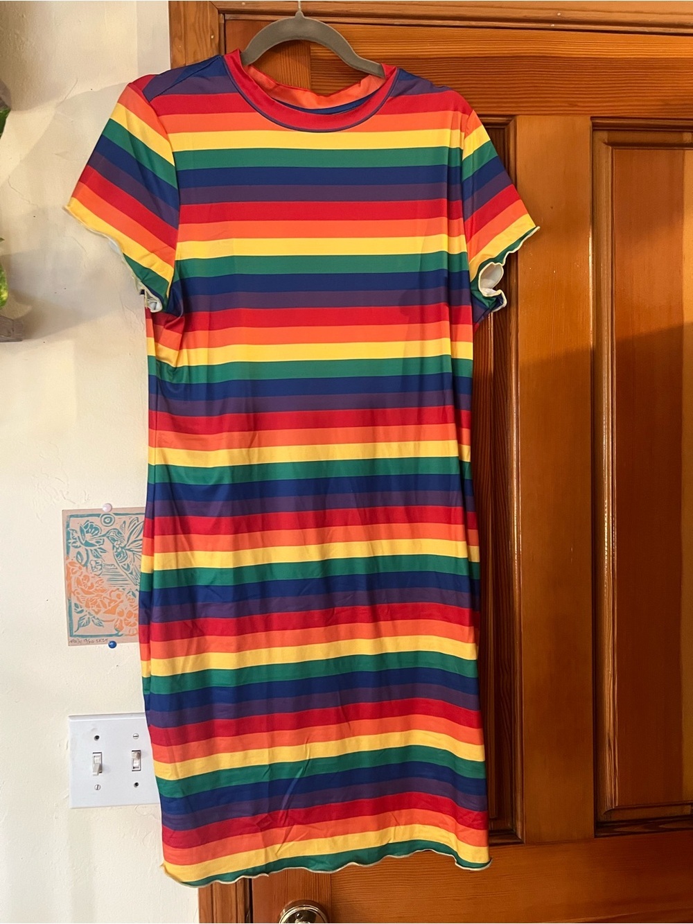 Red Dot Boutique Rainbow V-Neck Dress